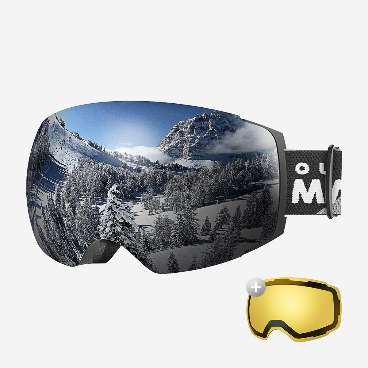 Women's Magnetic Ski Goggles with Photochromic Anti Fog Lens and Extra Lens