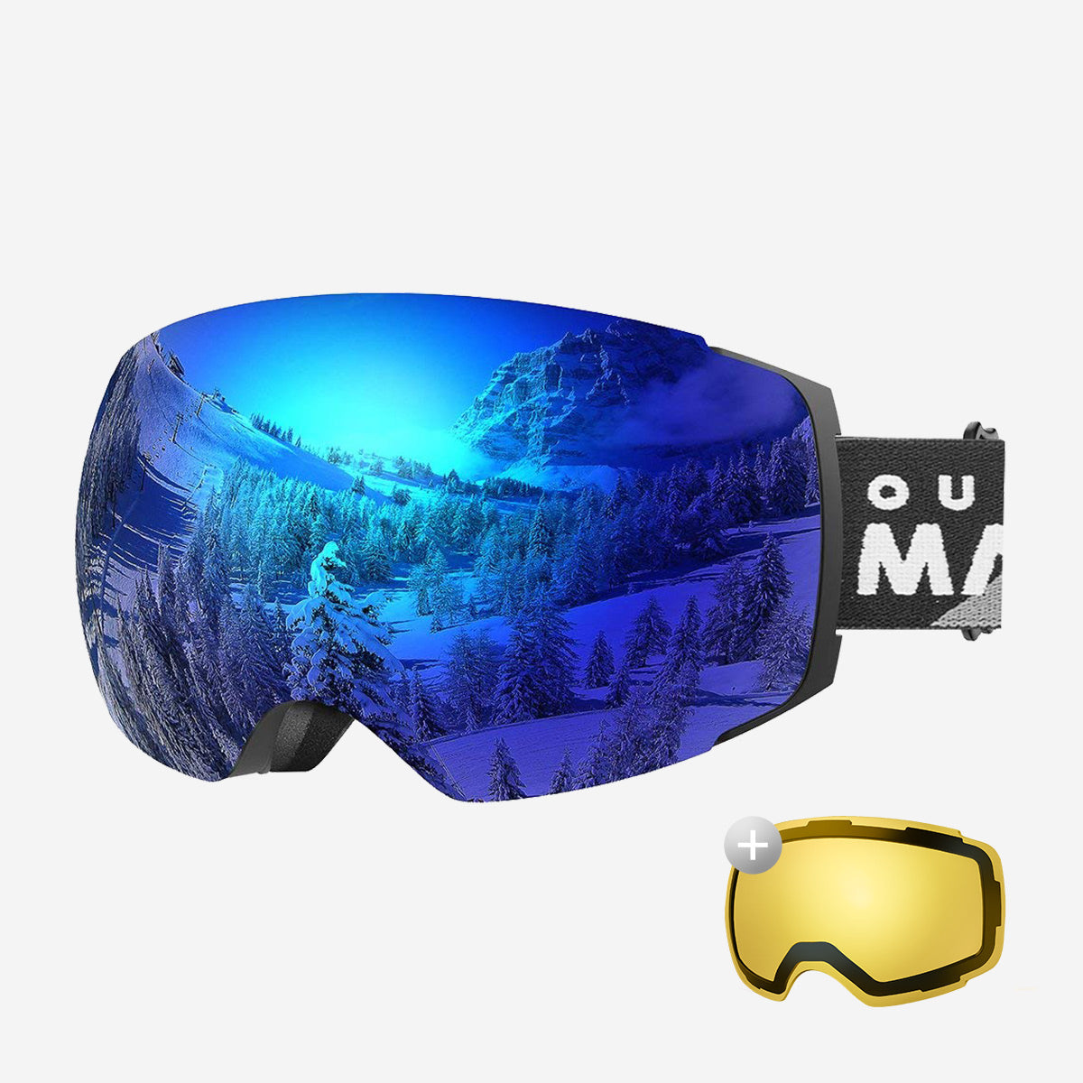 Women's Magnetic Ski Goggles with Photochromic Anti Fog Lens and Extra Lens