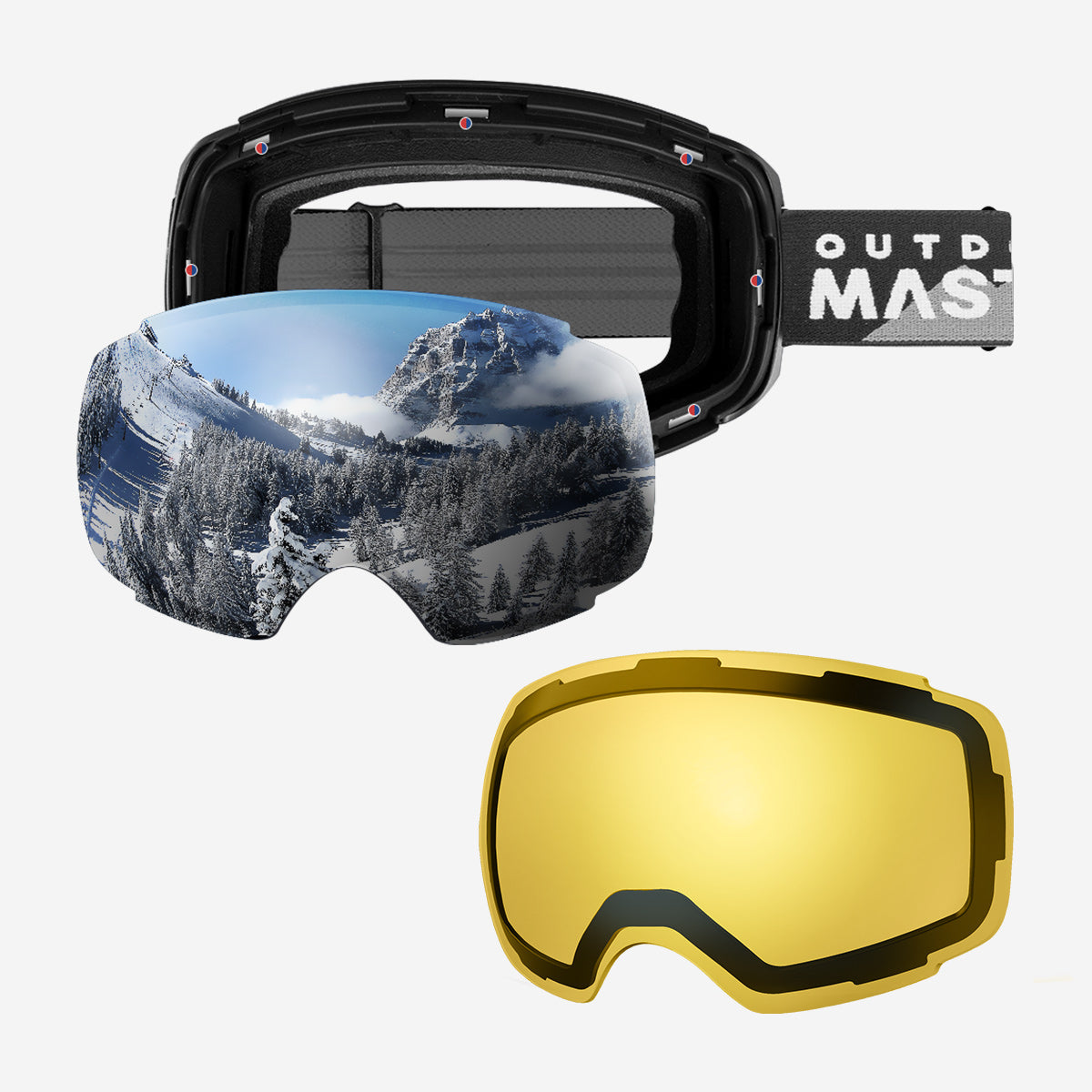Women's Magnetic Ski Goggles with Photochromic Anti Fog Lens and Extra Lens
