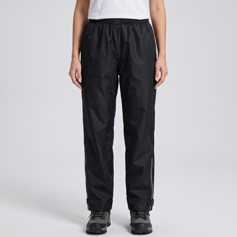 Women's Lightweight Rain Trousers with Zip Pockets and Reflective Leg Strips