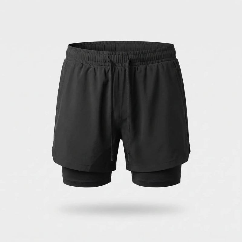 Men's 2 In 1 Running Shorts With Compression Liner And Phone Pocket