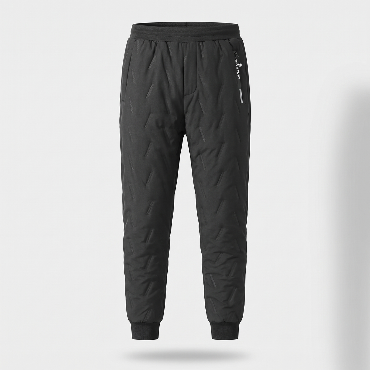 Men’s Sherpa Fleece-Lined Joggers with Elastic Waist and Ribbed Ankle Cuffs
