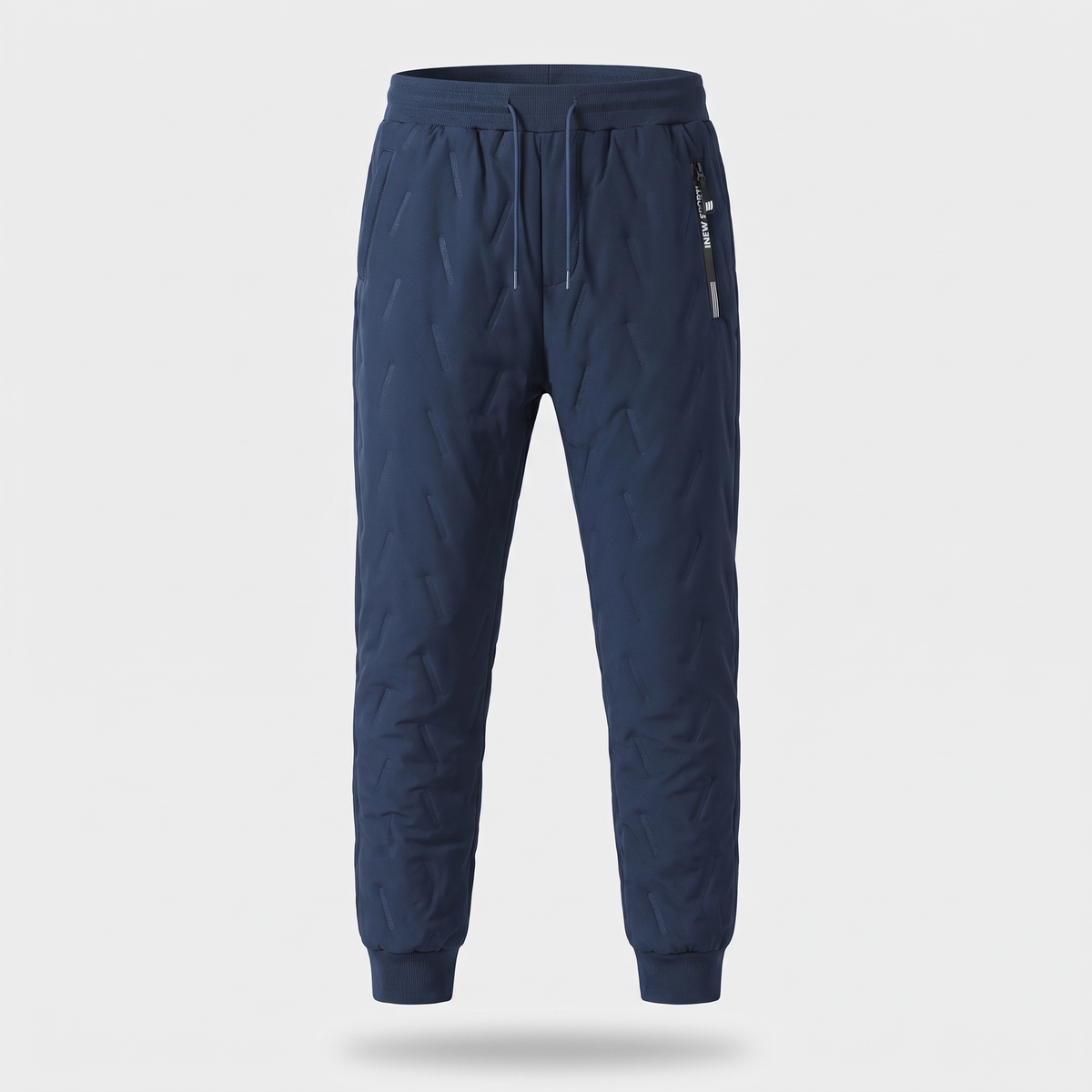 Men’s Sherpa Fleece-Lined Joggers with Elastic Waist and Ribbed Ankle Cuffs