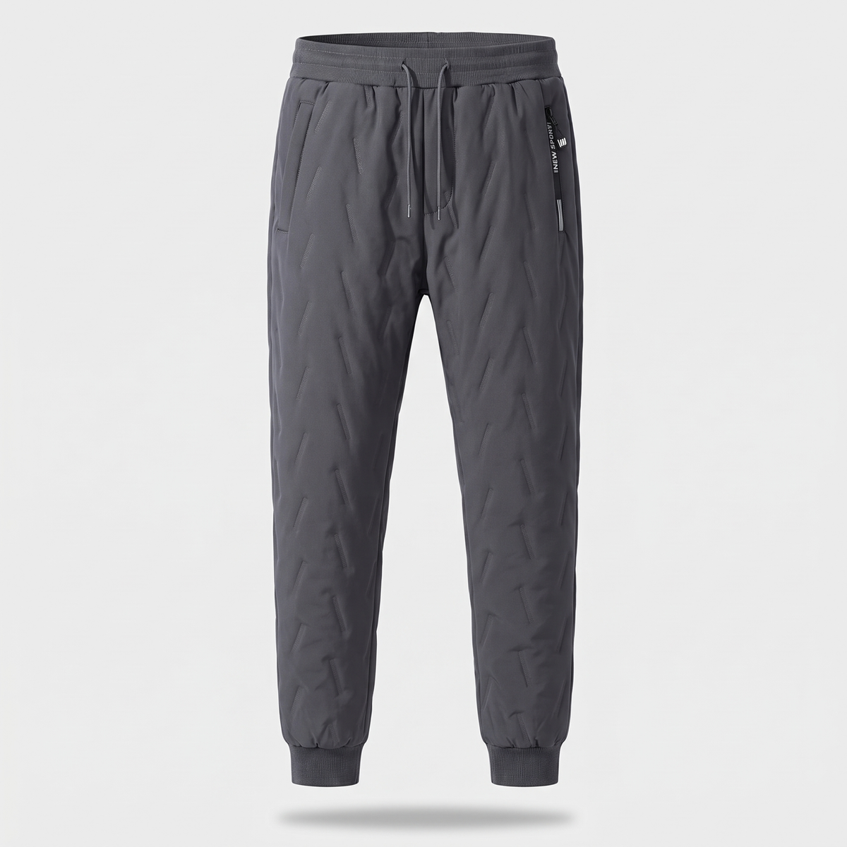 Men’s Sherpa Fleece-Lined Joggers with Elastic Waist and Ribbed Ankle Cuffs