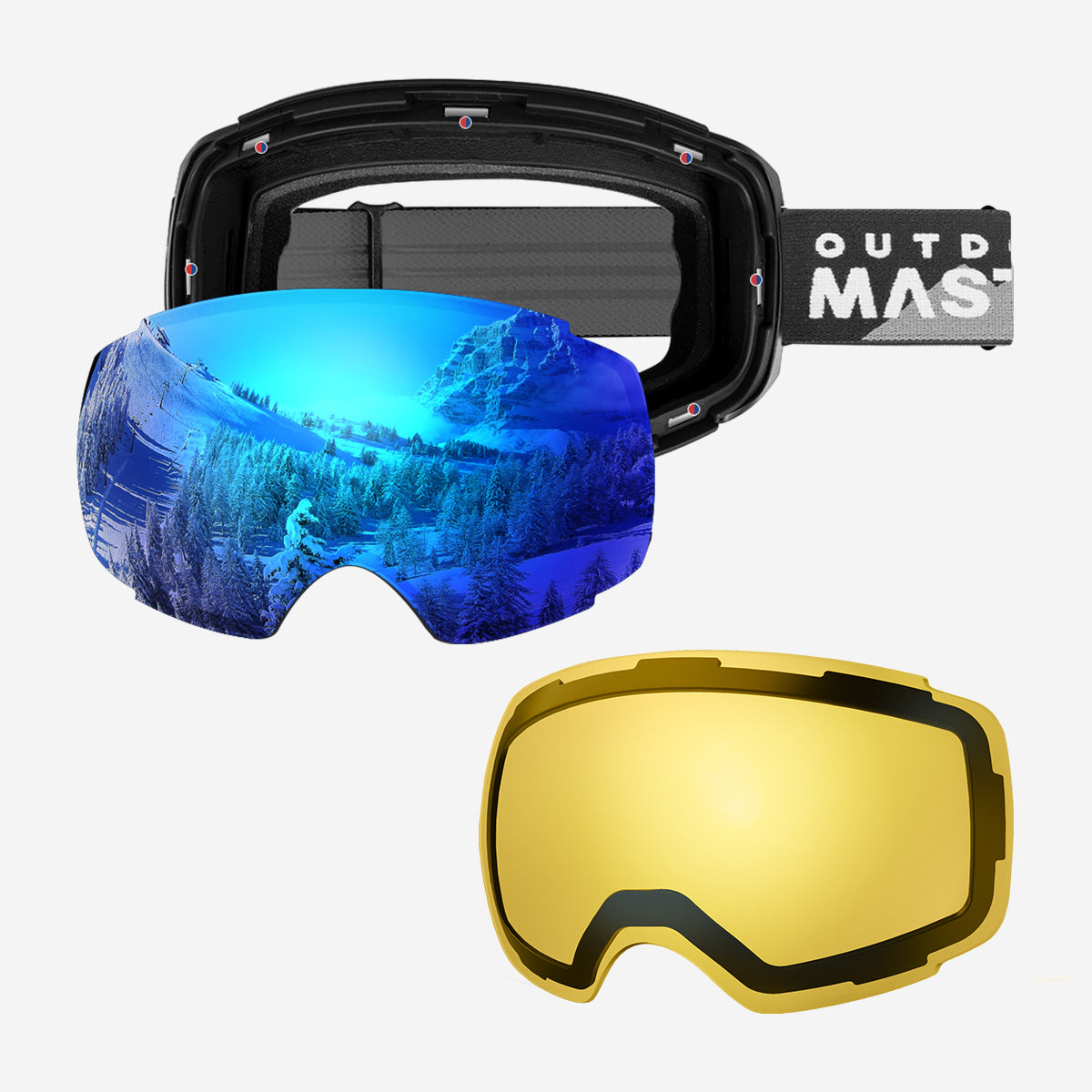 Women's Magnetic Ski Goggles with Photochromic Anti Fog Lens and Extra Lens
