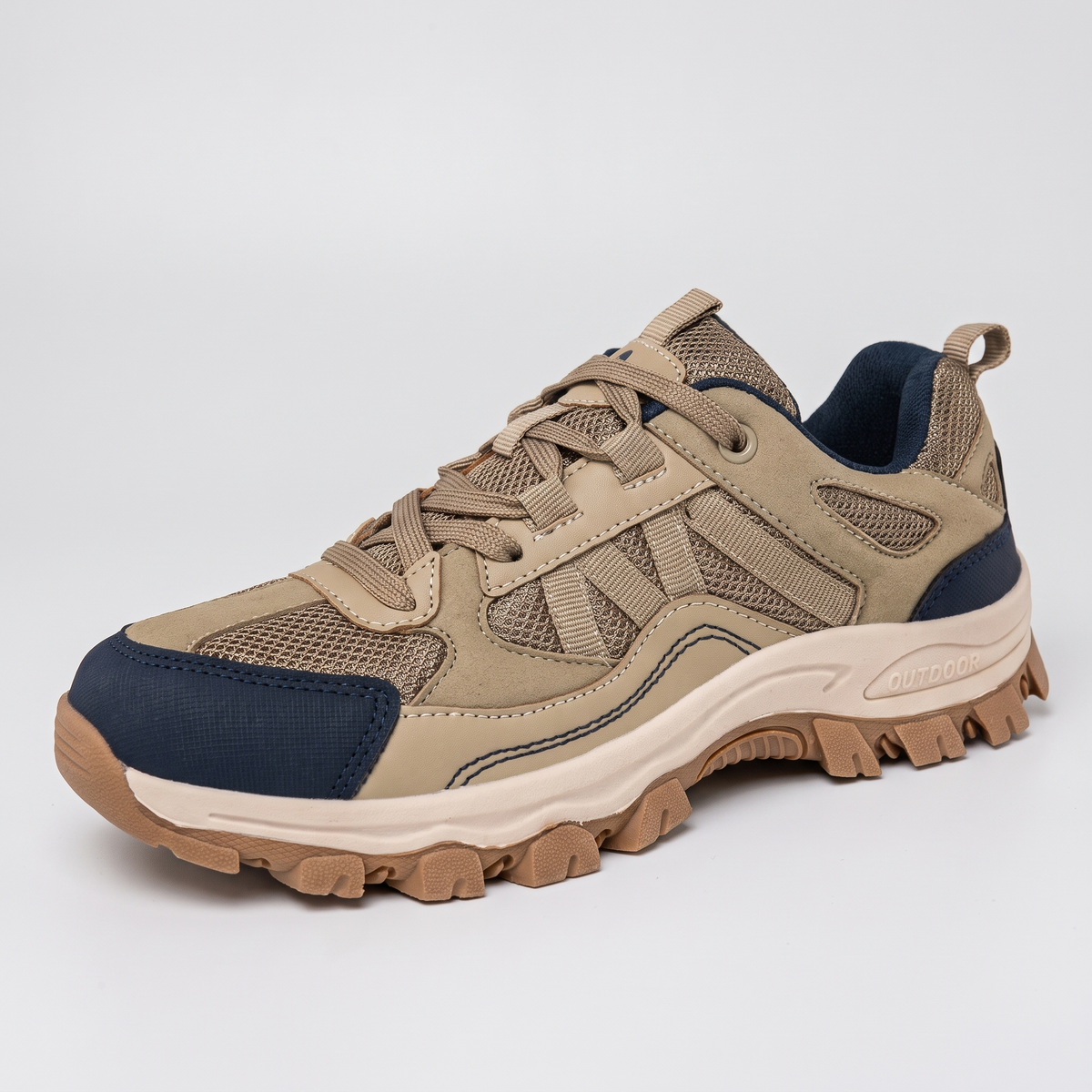 Men's Lightweight Breathable Hiking Shoes with Cushioned Midsole and Rubber Outsole