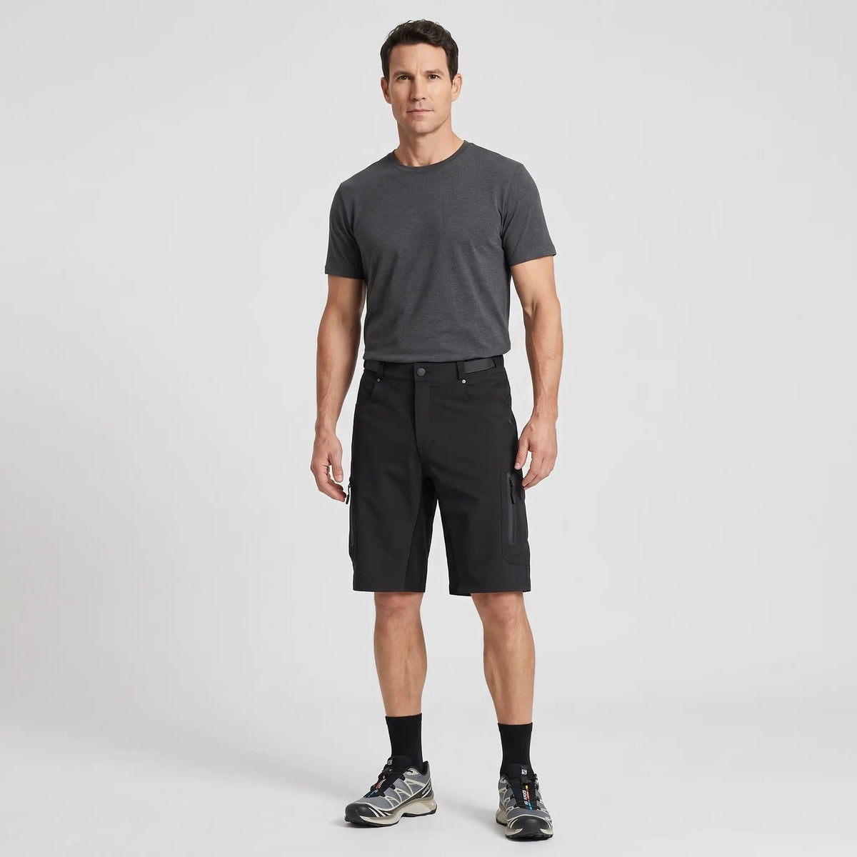 Men's Baggy MTB Shorts With Zip Thigh Pockets And Stretch Panels