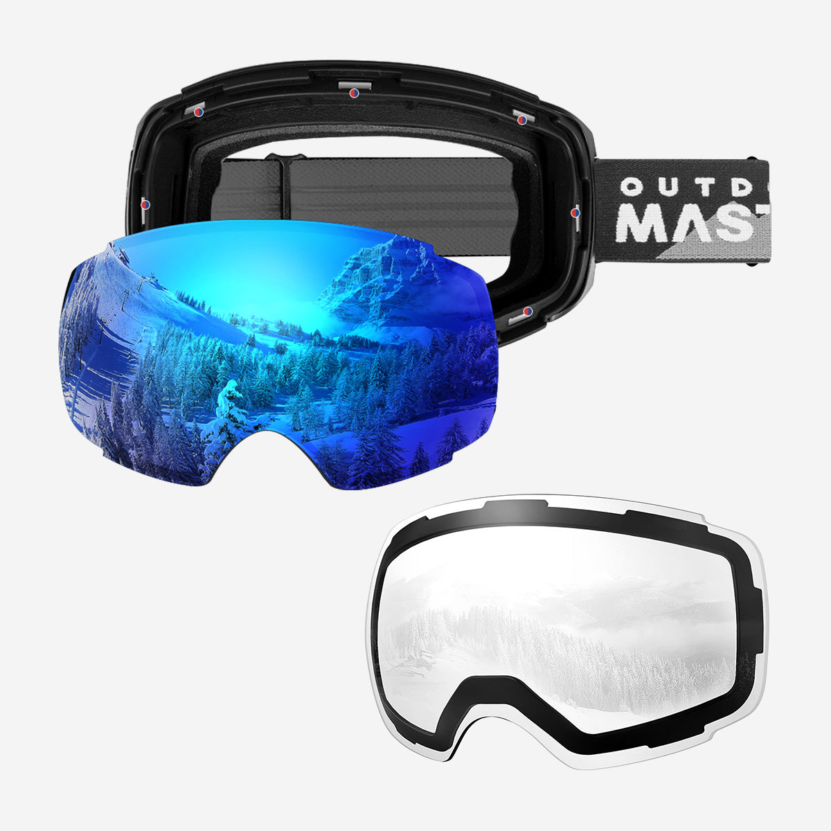 Women's Magnetic Ski Goggles with Photochromic Anti Fog Lens and Extra Lens