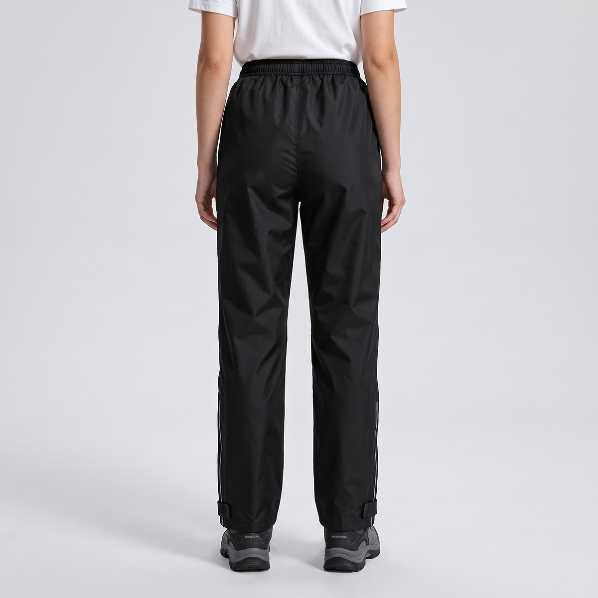 Women's Lightweight Rain Trousers with Zip Pockets and Reflective Leg Strips