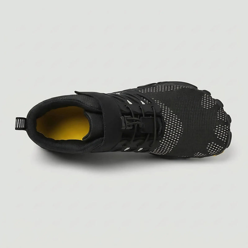 Men's Wide Toe Box Barefoot Shoes with Flexible Sole and Quick Pull Lace