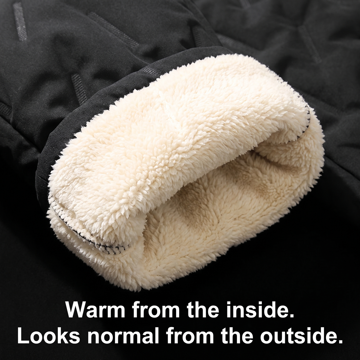 Men’s Sherpa Fleece-Lined Joggers with Elastic Waist and Ribbed Ankle Cuffs