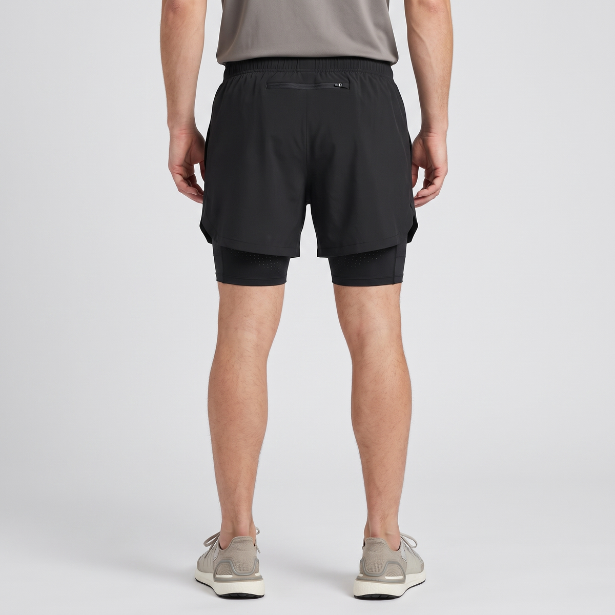 Men's 2 In 1 Running Shorts With Compression Liner And Phone Pocket
