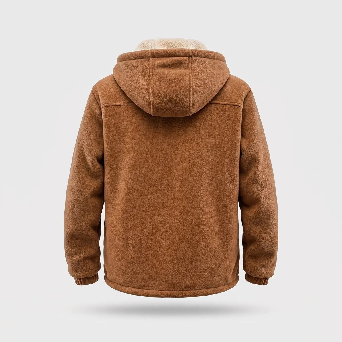 Men's Sherpa Lined Hooded Fleece Jacket With Zip Pockets