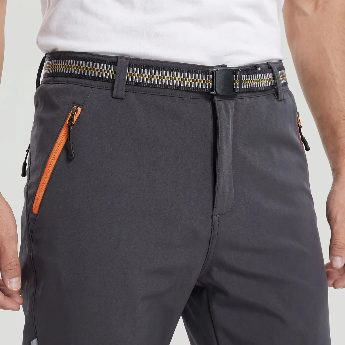 Men's Insulated Softshell Hiking Pants With Fleece Lining And Reinforced Knees