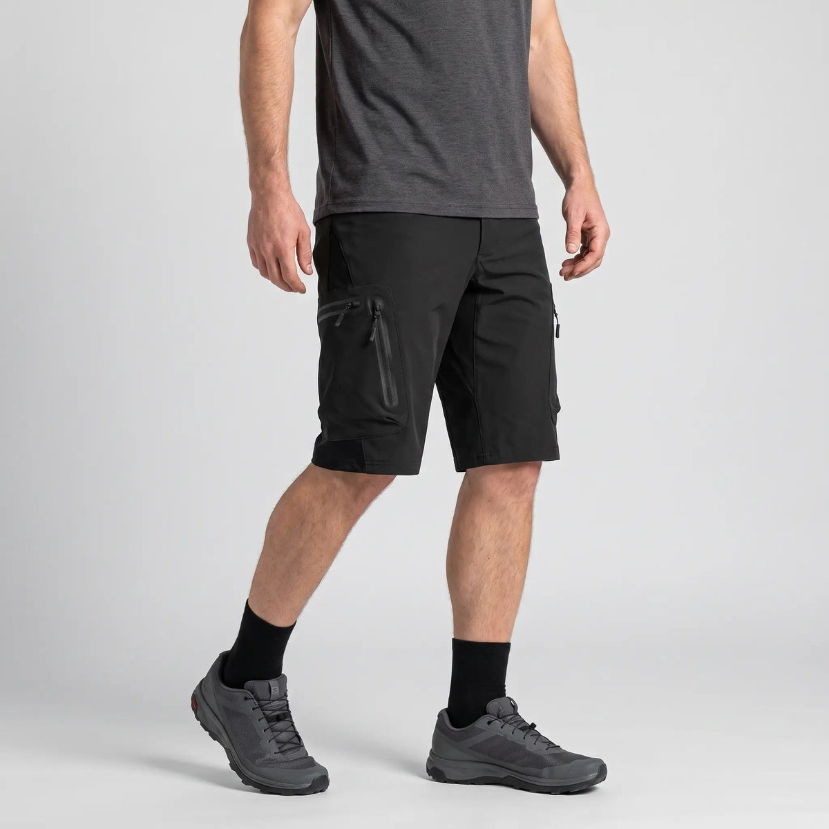 Men's Baggy MTB Shorts With Zip Thigh Pockets And Stretch Panels