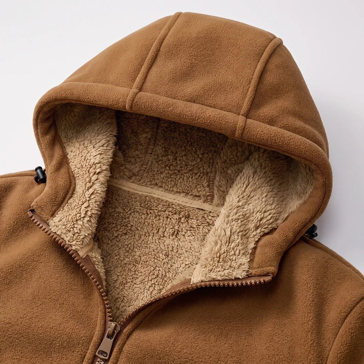 Men's Sherpa Lined Hooded Fleece Jacket With Zip Pockets