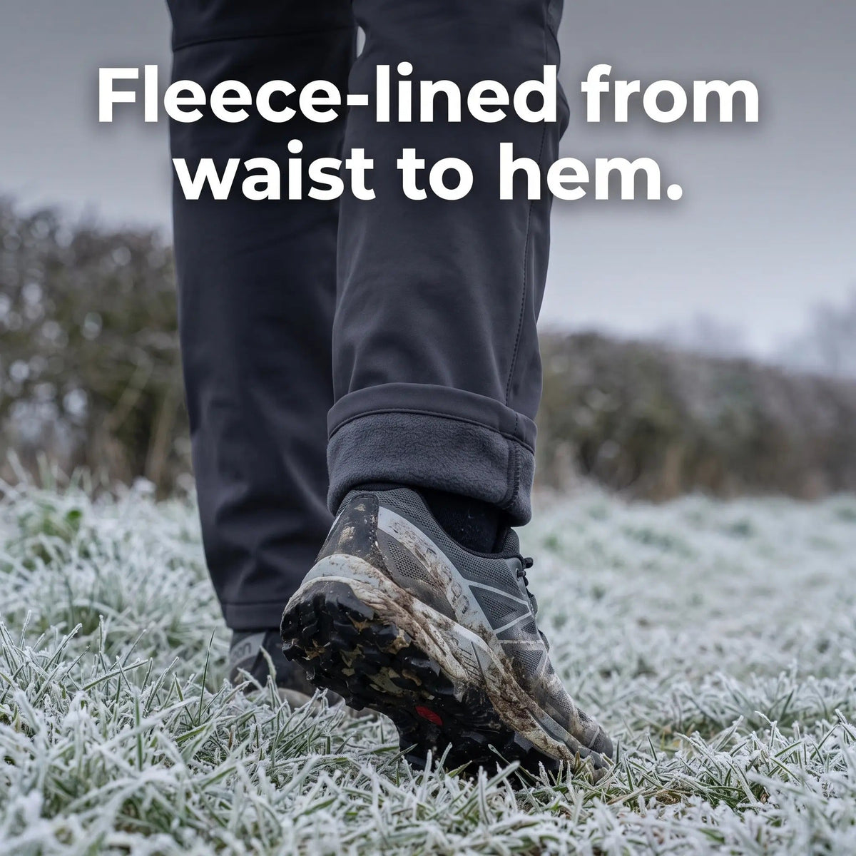 Men's Insulated Softshell Hiking Pants With Fleece Lining And Reinforced Knees