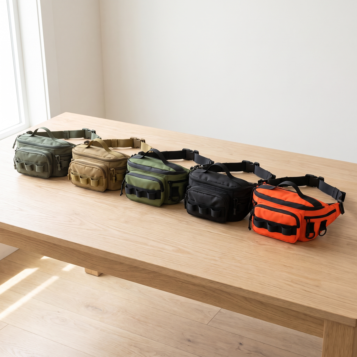 Men's Water Resistant Outdoor Waist Pack with Multi Pockets