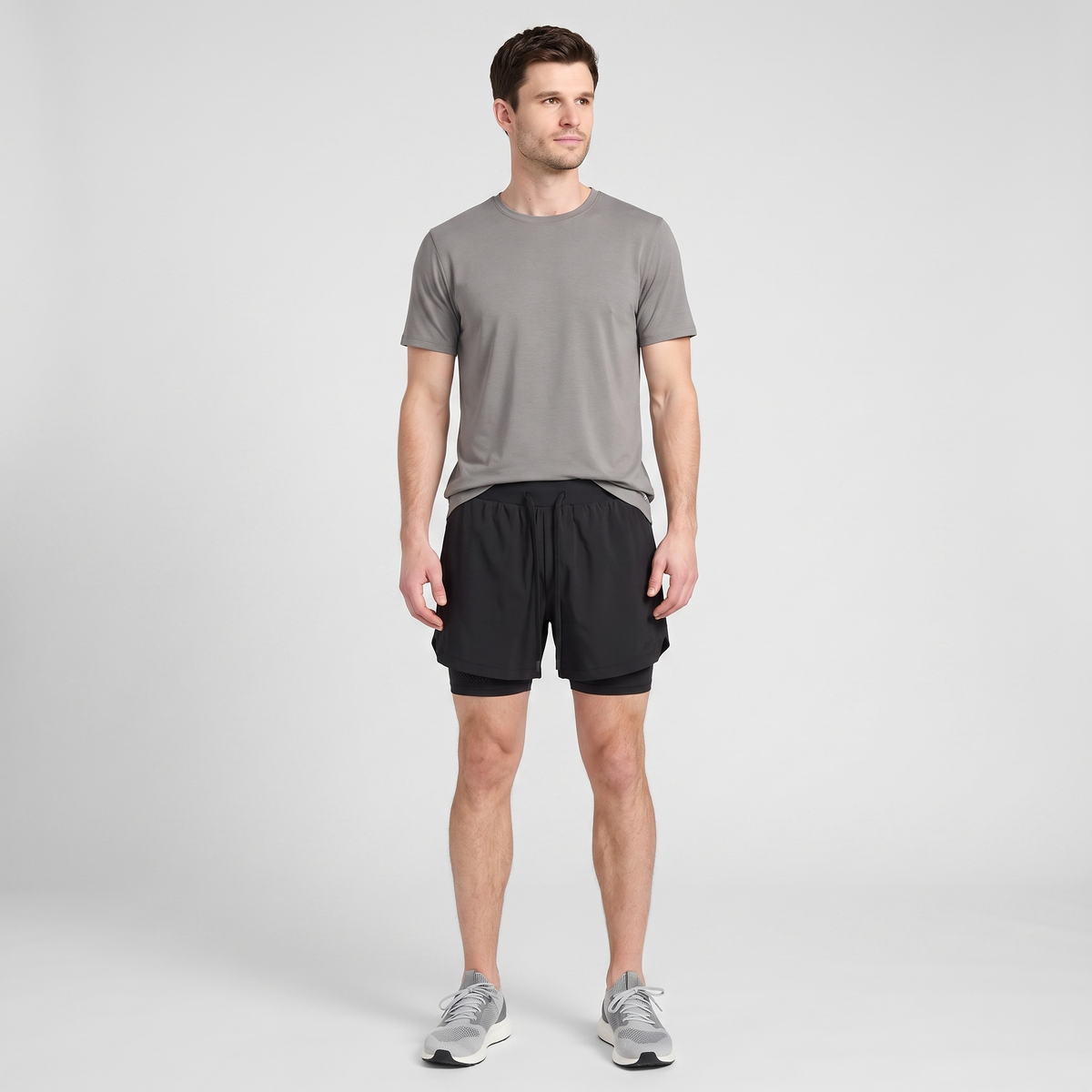 Men's 2 In 1 Running Shorts With Compression Liner And Phone Pocket