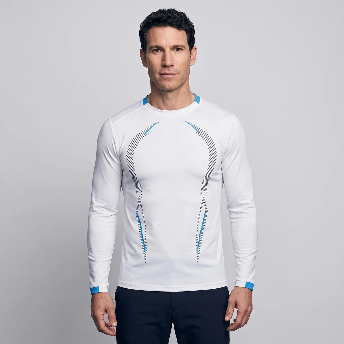 Men's Long Sleeve Quick Dry Running Top With Stretch Knit
