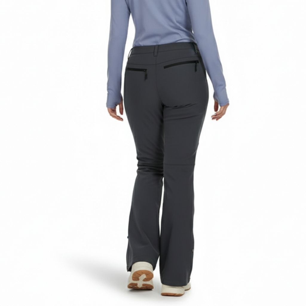 Women's Waterproof Fleece Lined Ski Pants with Zip Pockets and Boot Zippers