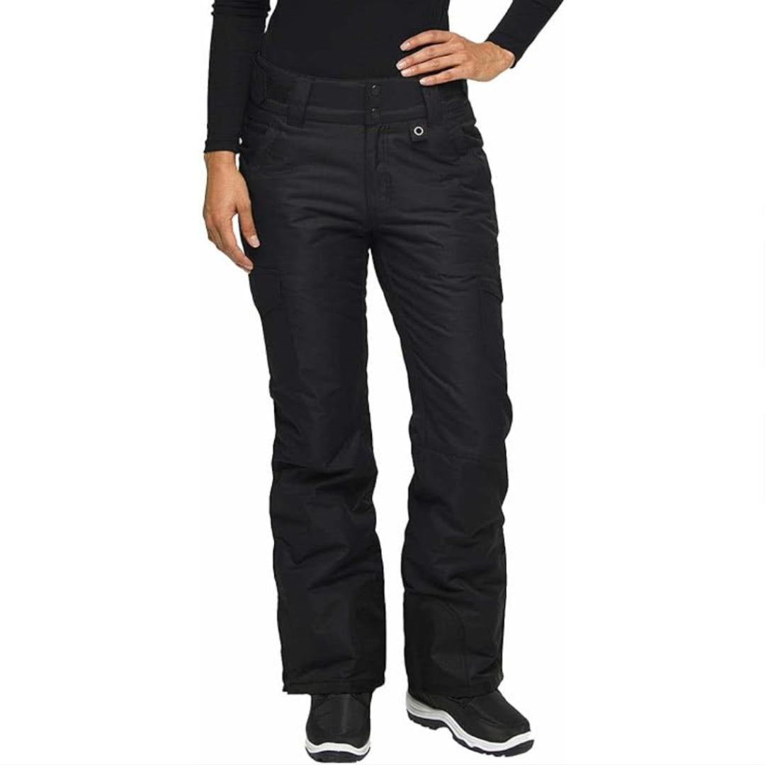 Women's Insulated Waterproof Cargo Snow Pants with Zip Pockets