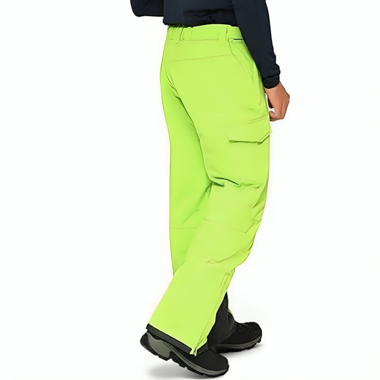 Men's Water Resistant Cargo Snow Pants with Zip Pockets and Reinforced Cuffs
