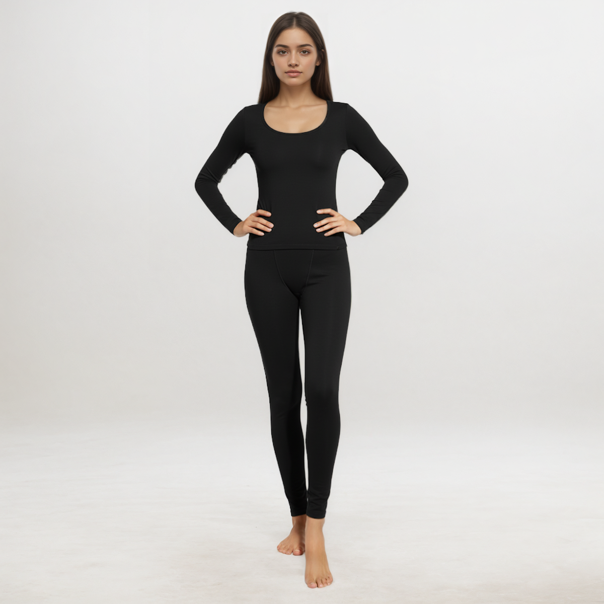 Women's Lightweight Long Johns Base Layer Set with Long Sleeve Top and Pants