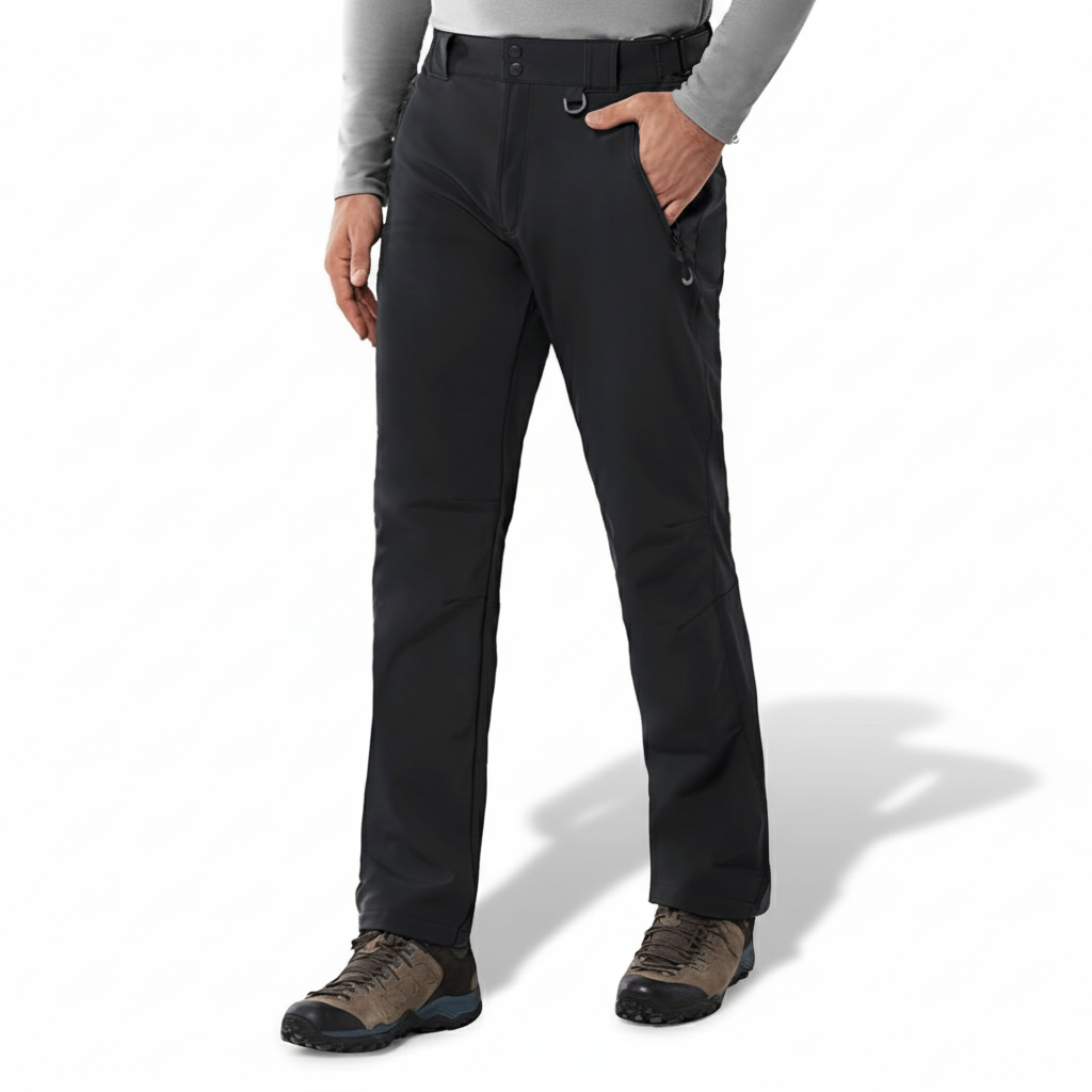 Men's Waterproof Fleece Lined Softshell Pants with Zip Pockets