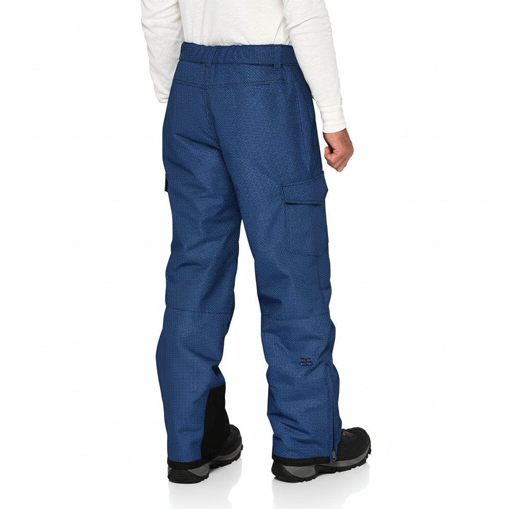 Men's Waterproof Insulated Cargo Snow Pants with Camo Print and Boot Gaiters