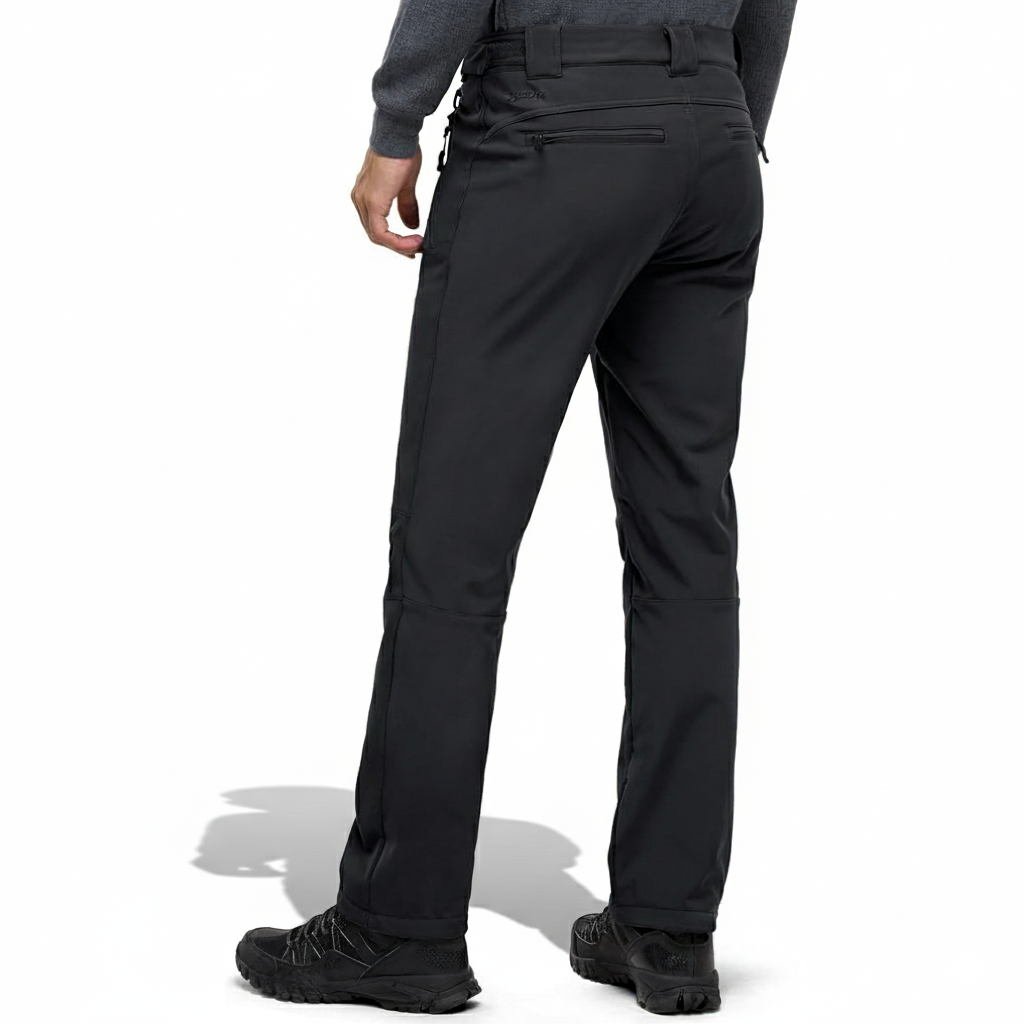 Men's Waterproof Fleece Lined Softshell Pants with Zip Pockets