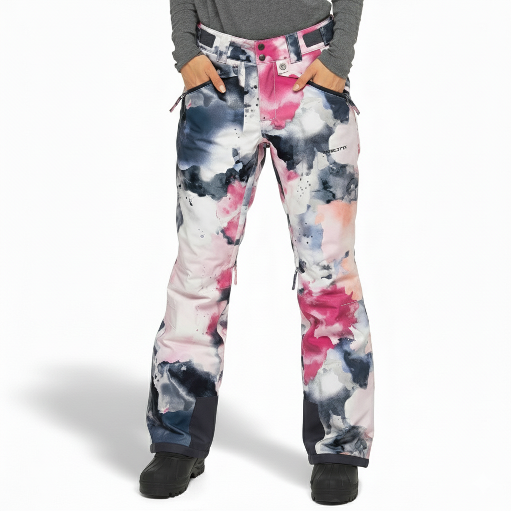 Women's Waterproof Insulated Snow Pants with Adjustable Straps and Boot Gaiters