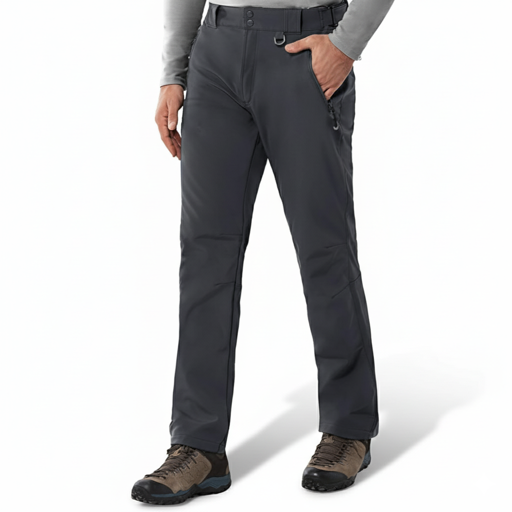 Men's Waterproof Fleece Lined Softshell Pants with Zip Pockets