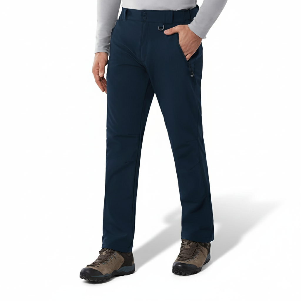 Men's Waterproof Fleece Lined Softshell Pants with Zip Pockets