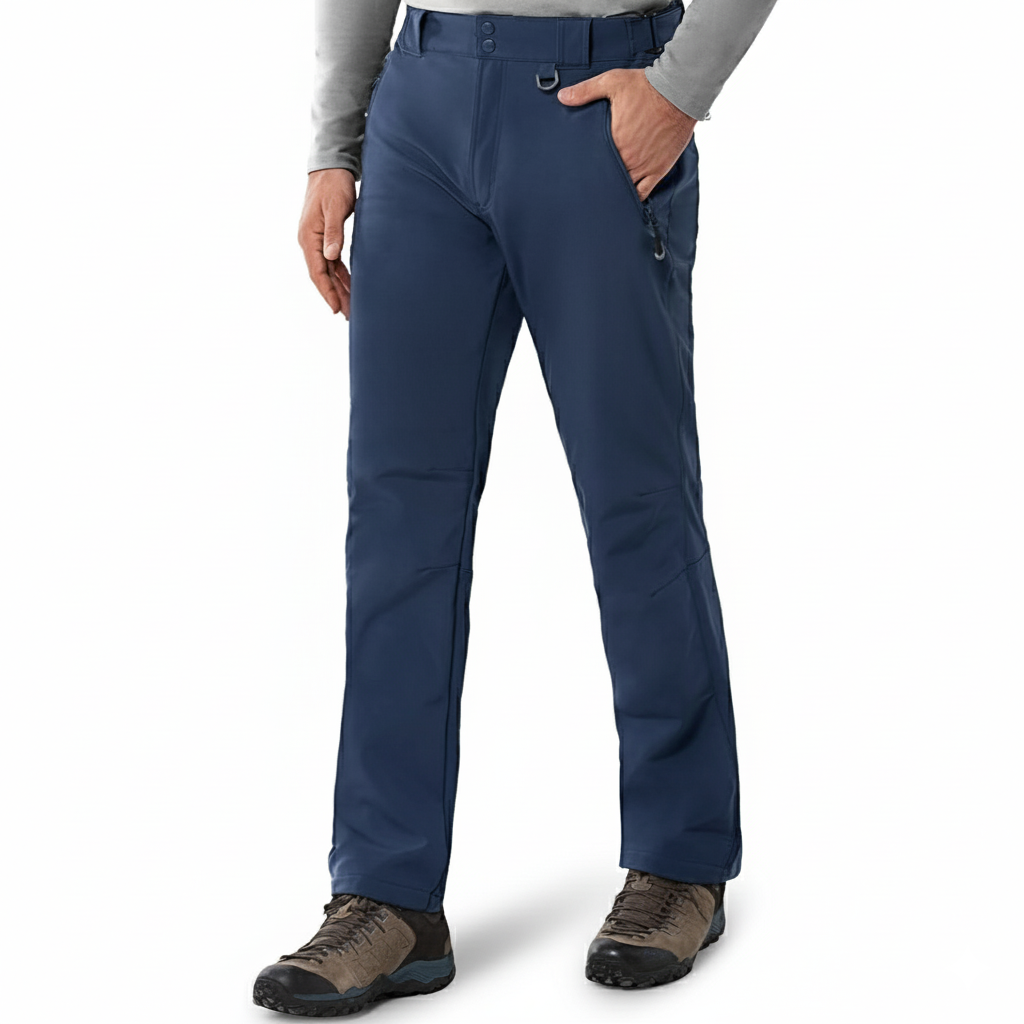 Men's Waterproof Fleece Lined Softshell Pants with Zip Pockets