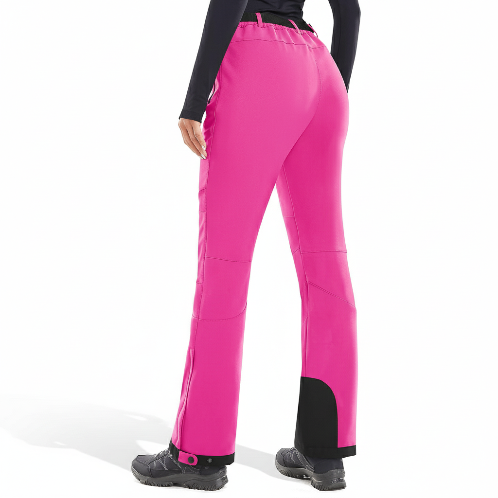 Women's Waterproof Insulated Ski Pants with Fleece Lining and Ankle Zippers