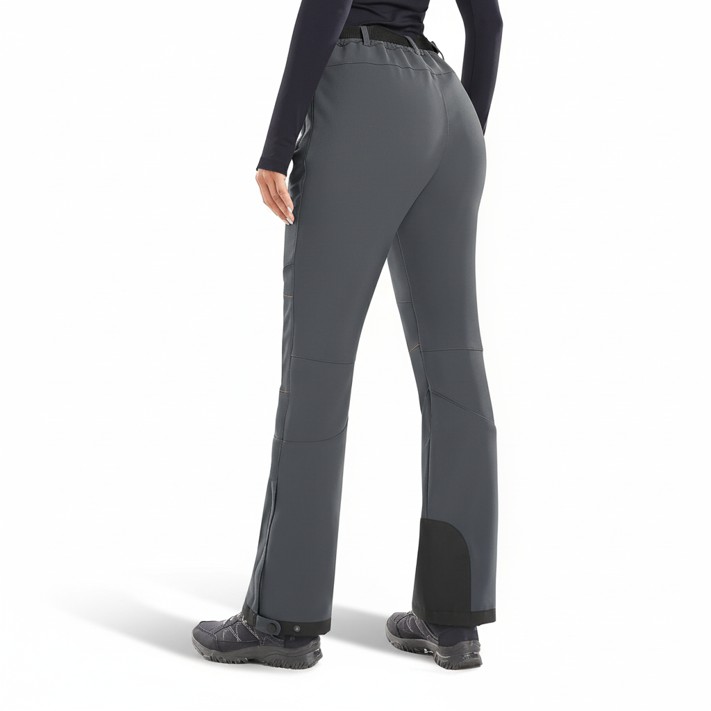 Women's Waterproof Insulated Ski Pants with Fleece Lining and Ankle Zippers