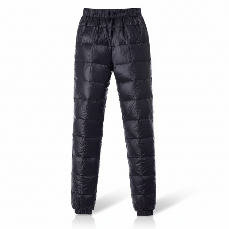Men's Insulated Down Pants with Elastic Waist and Pockets