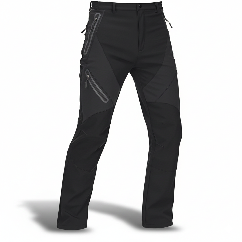 Men's Waterproof Fleece Lined Cargo Pants with Zip Pockets and Articulated Knees