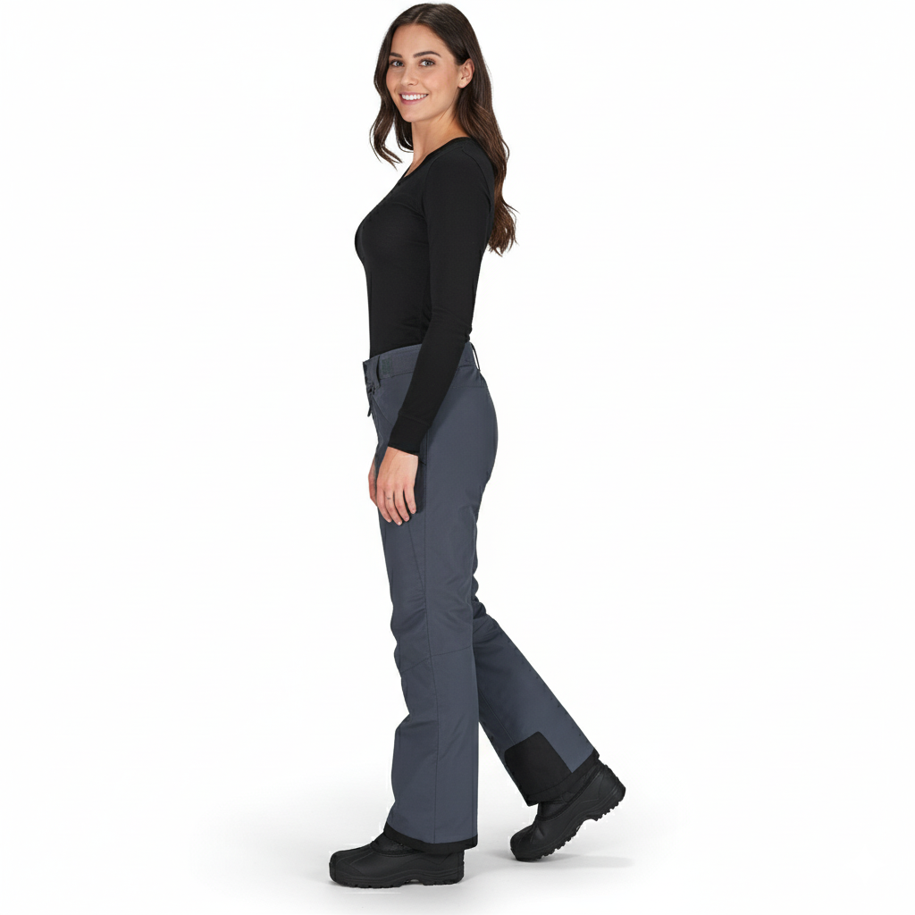 Women's Waterproof Insulated Snow Pants with Adjustable Straps and Boot Gaiters