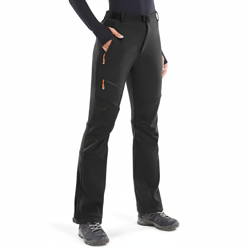Women's Waterproof Insulated Ski Pants with Fleece Lining and Ankle Zippers