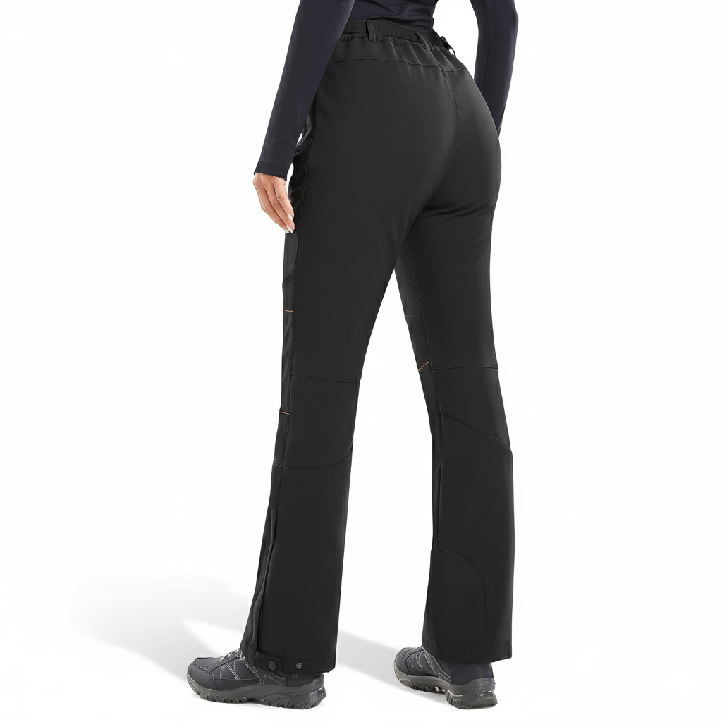 Women's Waterproof Insulated Ski Pants with Fleece Lining and Ankle Zippers