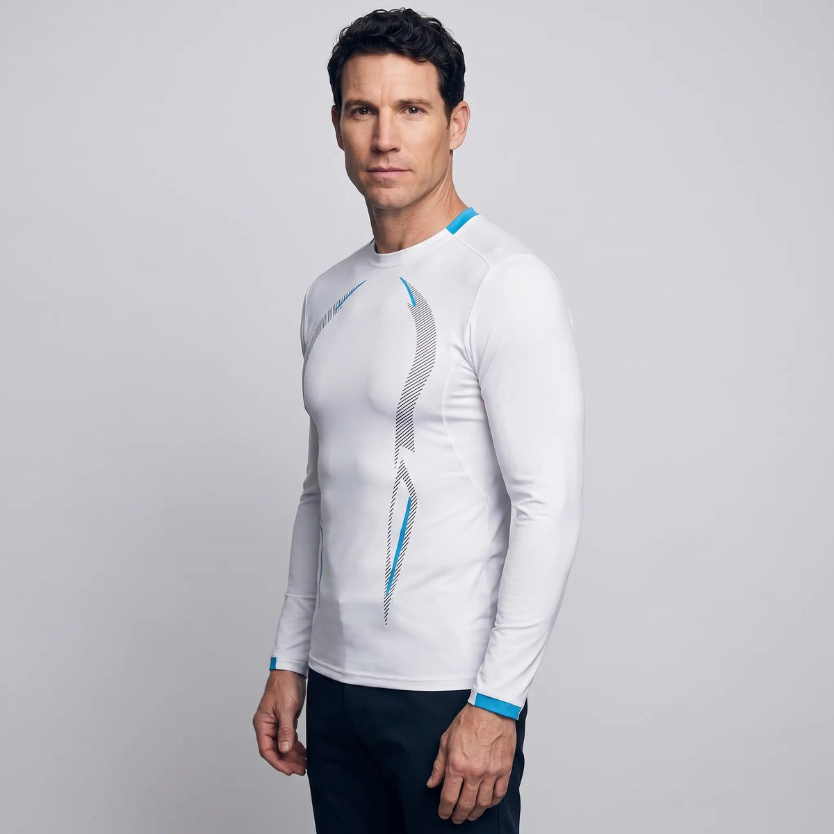 Men's Long Sleeve Quick Dry Running Top With Stretch Knit