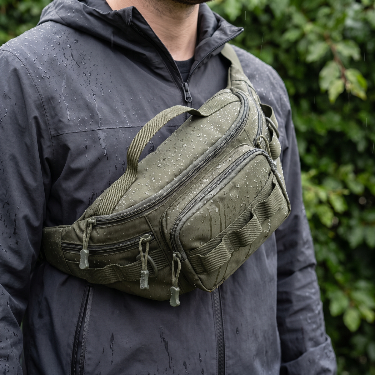 Men's Water Resistant Outdoor Waist Pack with Multi Pockets