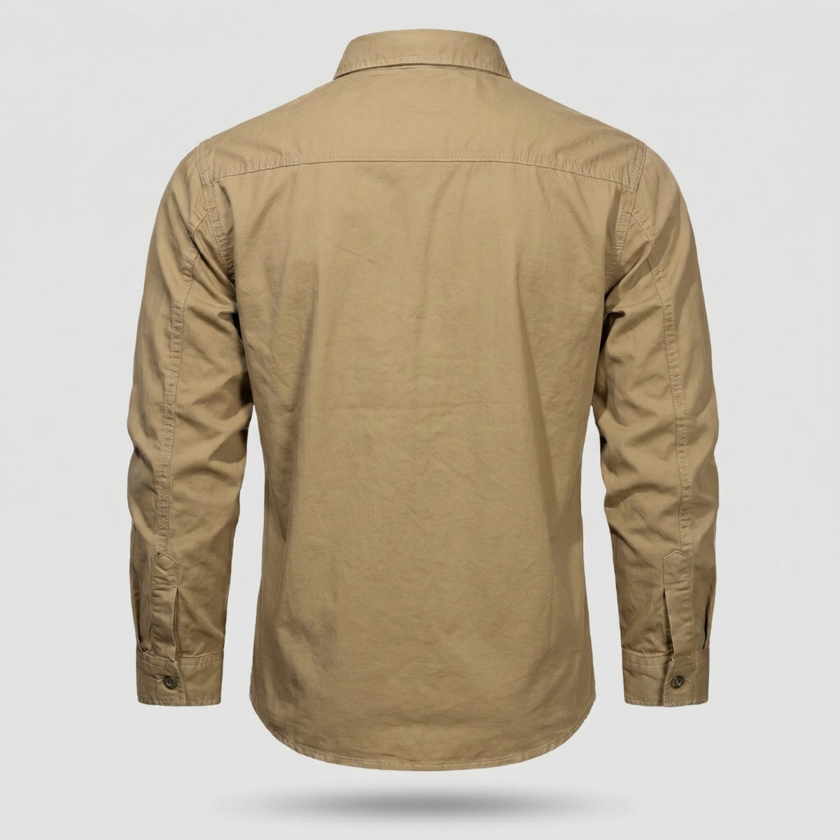 Men's Cotton Field Shirt With Double Chest Pockets And Long Sleeves