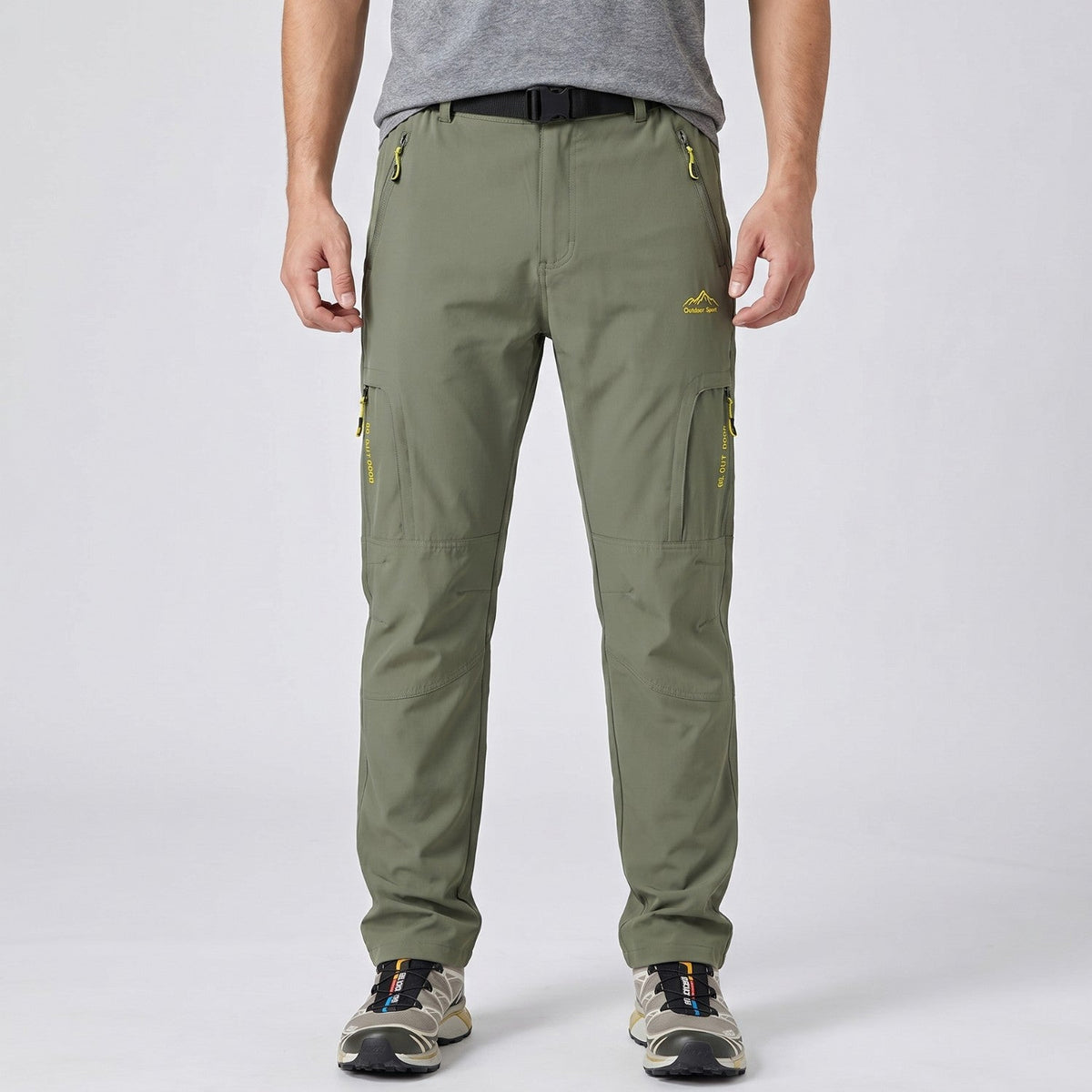 Men's Quick Dry Hiking Pants With Zip Cargo Pockets And Mesh Lining