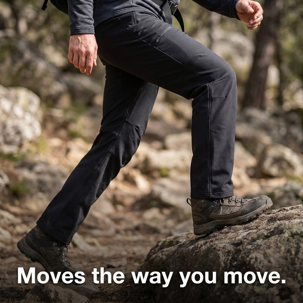 Men’s Fleece-Lined Hiking Pants with 4-Way Stretch and Water-Repellent Finish