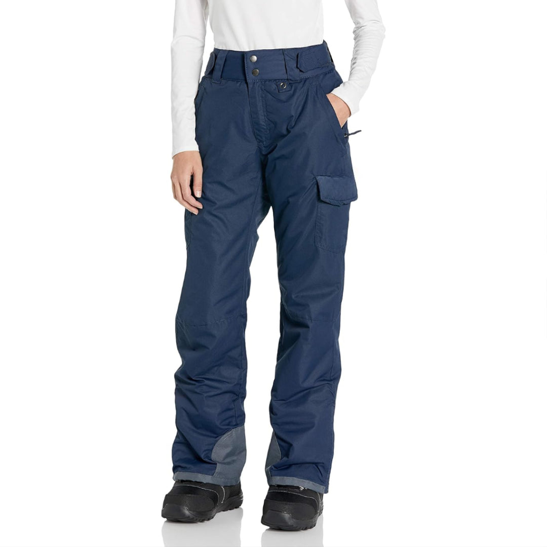 Women's Insulated Waterproof Cargo Snow Pants with Zip Pockets