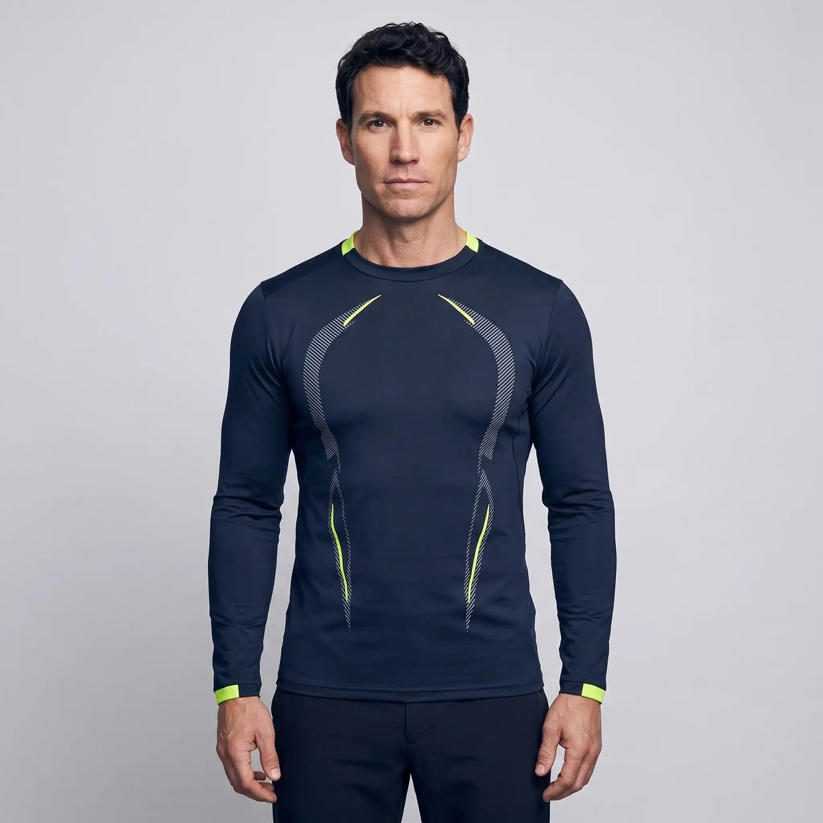 Men's Long Sleeve Quick Dry Running Top With Stretch Knit