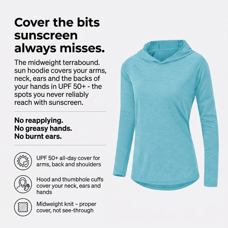Women's Midweight Hooded Sun Hoodie UV Protection Top